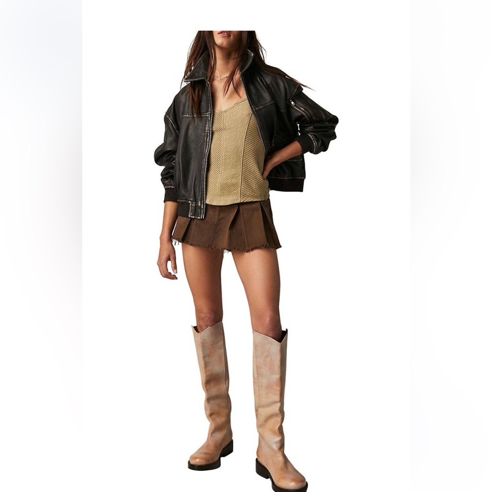 Free People Tan Textured Sleeveless Top - Picture 4 of 7